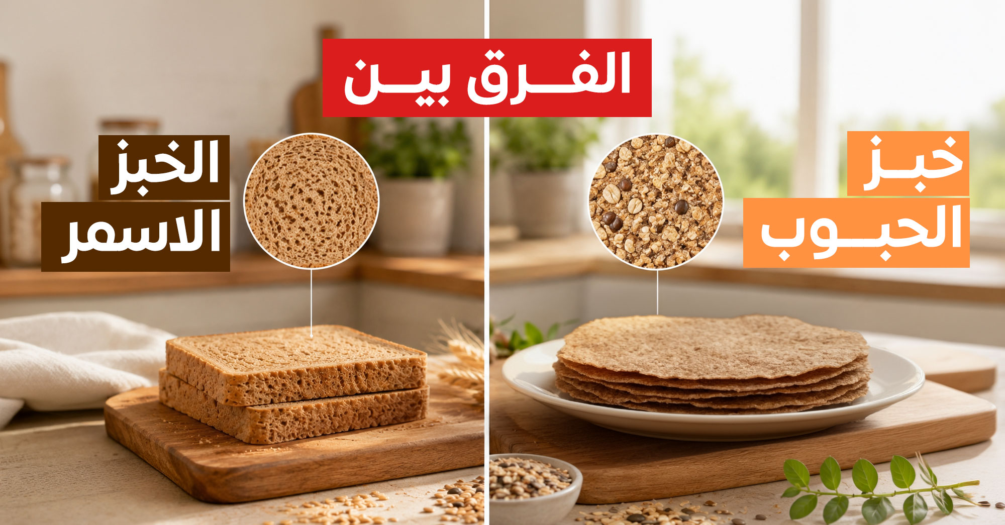 خبز الحبوب أم الخبز الأسمر